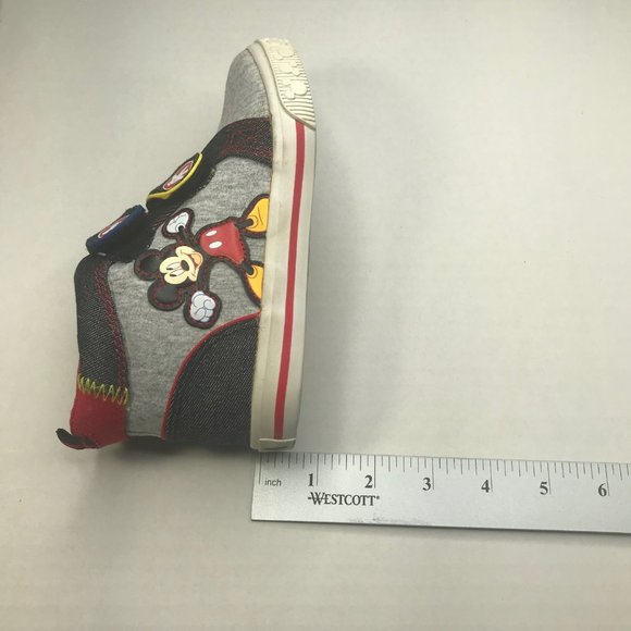 Disney Mickey Mouse Children's High Top Shoes Size 11 Very Good Used Condition - Picture 10 of 11